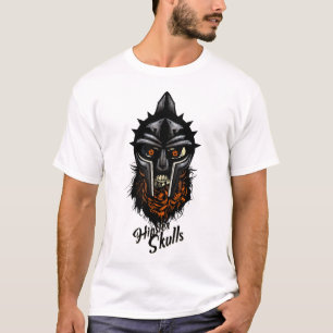 Hipster-Totenkopf aus Crane Skull Barbe T-Shirt