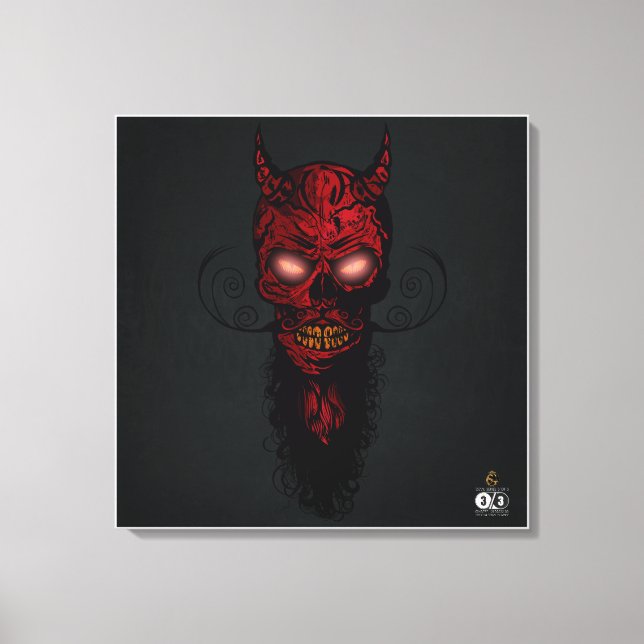 Hipster-Totenkopf Leinwanddruck (Vorderseite)