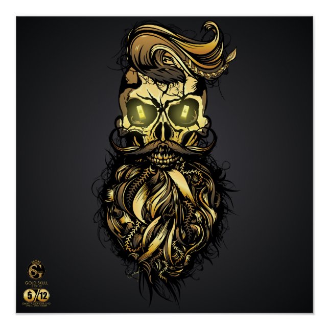 Hipster-Totenkopf Poster (Vorderseite)