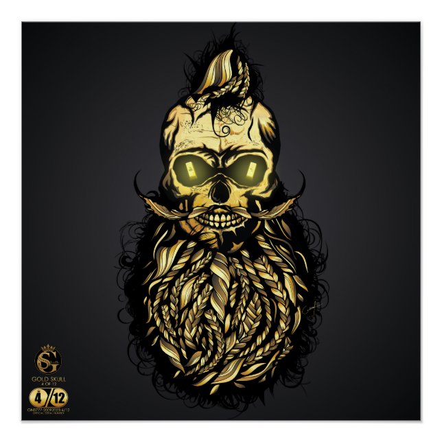 Hipster-Totenkopf Skulls Poster (Vorderseite)