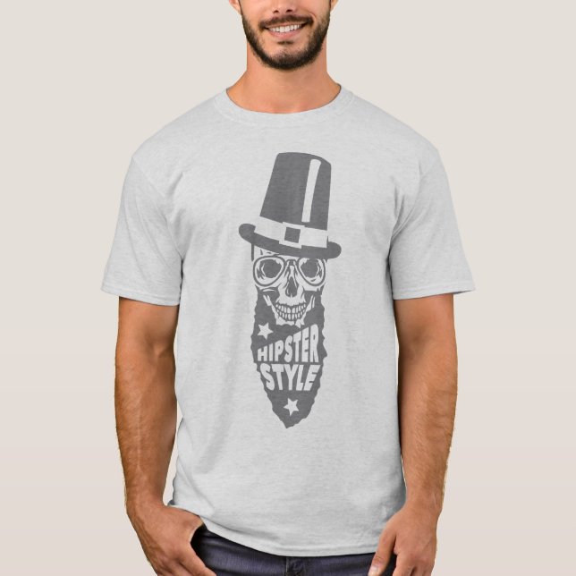 Hipster-Totenkopf T-Shirt (Vorderseite)