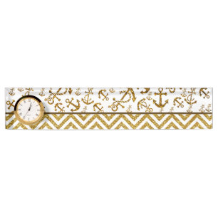 Hipster-Trendy Anker-Zickzack Glitzer-Foto-Druck Namensplakette