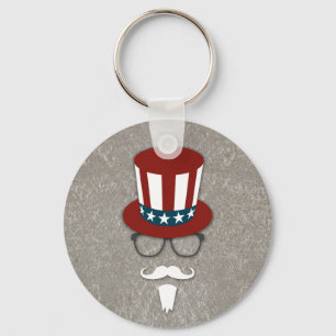 Hipster Uncle Sam Schlüsselanhänger