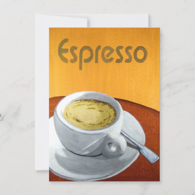 Hipster - Vintage Espresso-Kaffee-Malerei Einladung (Vorderseite)