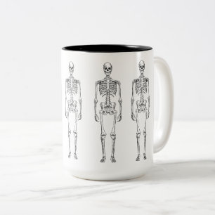 Hipster-Vintages Skelett 15 Unze Zwei-Ton Tasse