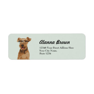 Hipster-Waliser-Terrier-Adressen-Etikett für