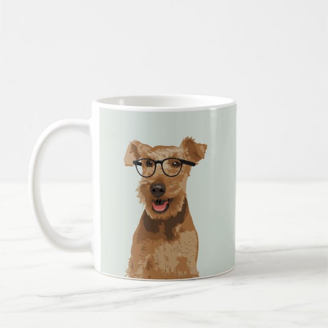 Hipster-Waliser-Terrier-Tasse für Hundeliebhaber Kaffeetasse (Links)