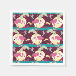 Hipster Weihnachten Flamingo Palm Holiday Szene Serviette