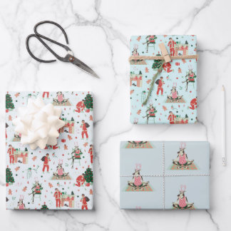 Hipster Weihnachten Geschenkpapier Set