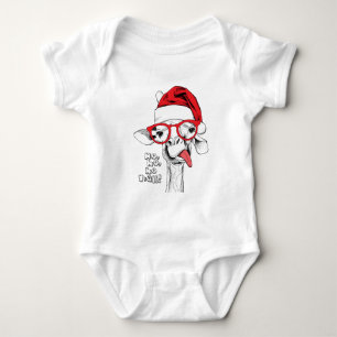 Hipster Weihnachts-Giraffe Urlaub Baby Strampler