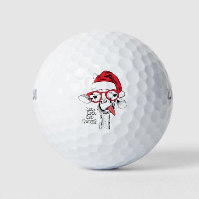 Hipster Weihnachts-Giraffe | Urlaub Golfball (Vorderseite)