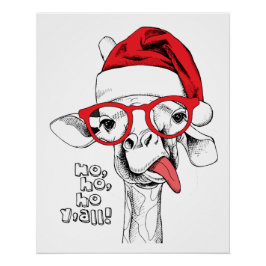 Hipster Weihnachts-Giraffe | Urlaub Poster