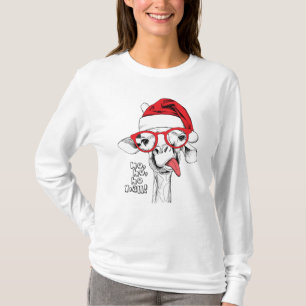 Hipster Weihnachts-Giraffe Urlaub T-Shirt
