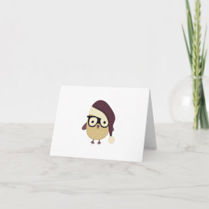 Hipster-Weihnachtsmann-Eule Feiertagskarte