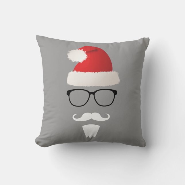 Hipster Weihnachtsmann Kissen (Vorderseite)