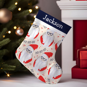 Hipster-Weihnachtsmann-Monogramm Kleiner Weihnachtsstrumpf