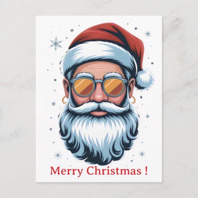 Hipster Weihnachtsmann  Postkarte (Vorderseite)