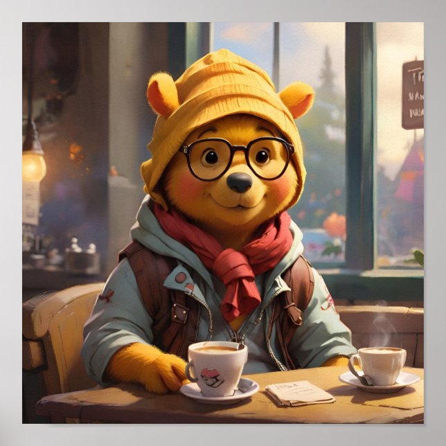 Hipster Winnie the Pooh 1 Poster (Vorne)