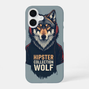 Hipster Wolf Kopfhörer Handy Fall iPhone 16 Hülle