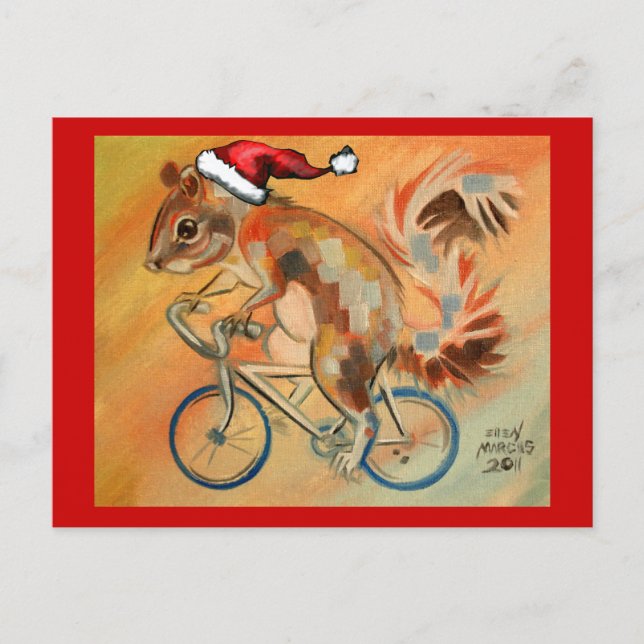 Hipster X-Mas-Eichhörnchen Postkarte (Vorderseite)