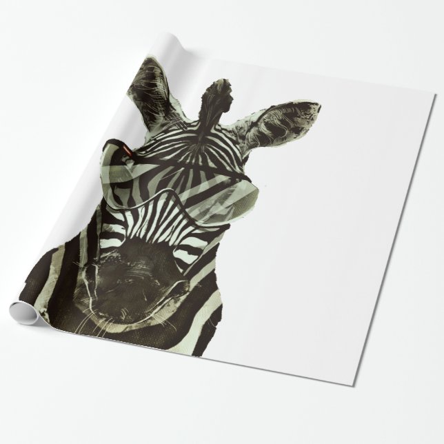 Hipster Zebra Geschenkpapier (Ungerollt)
