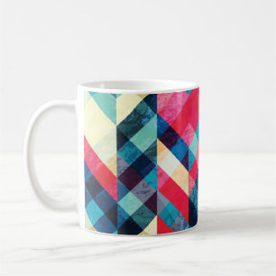 Hipster-Zickzack: grungiges nahtloses Muster. Kaffeetasse