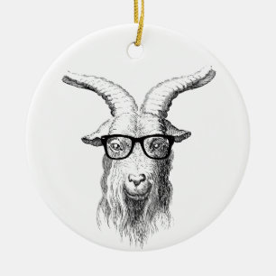 Hipster-Ziege Keramik Ornament