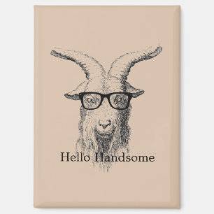 Hipster-Ziege mit Brille Magnet