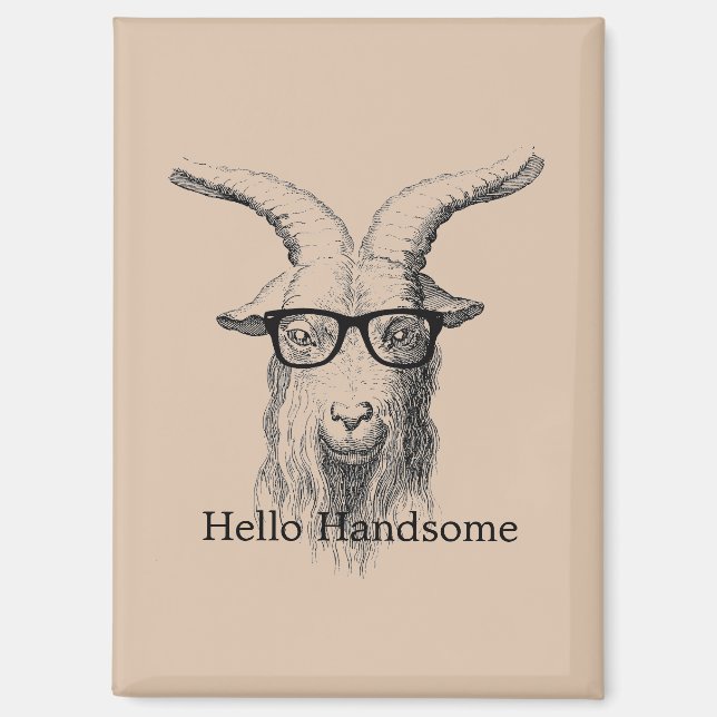 Hipster-Ziege mit Brille Magnet (Vorderseite)