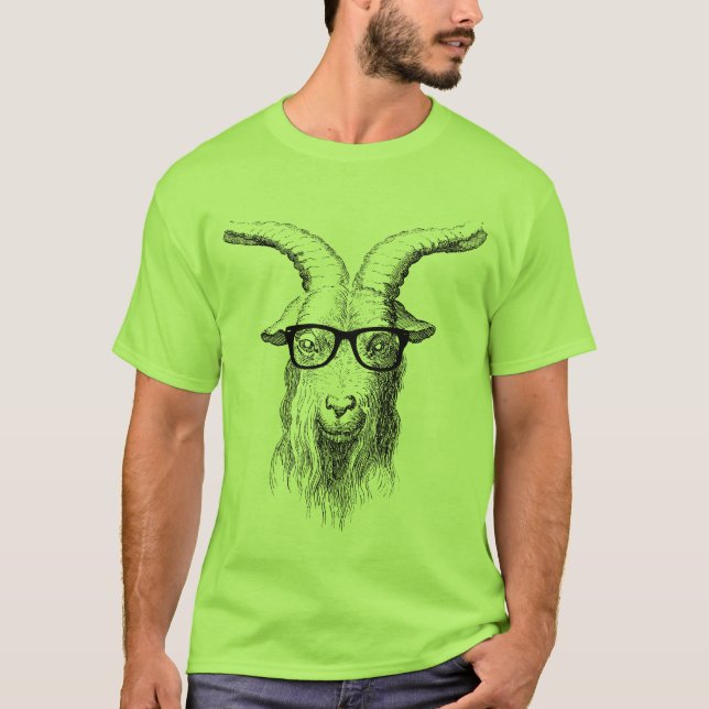 Hipster-Ziege T-Shirt (Vorderseite)