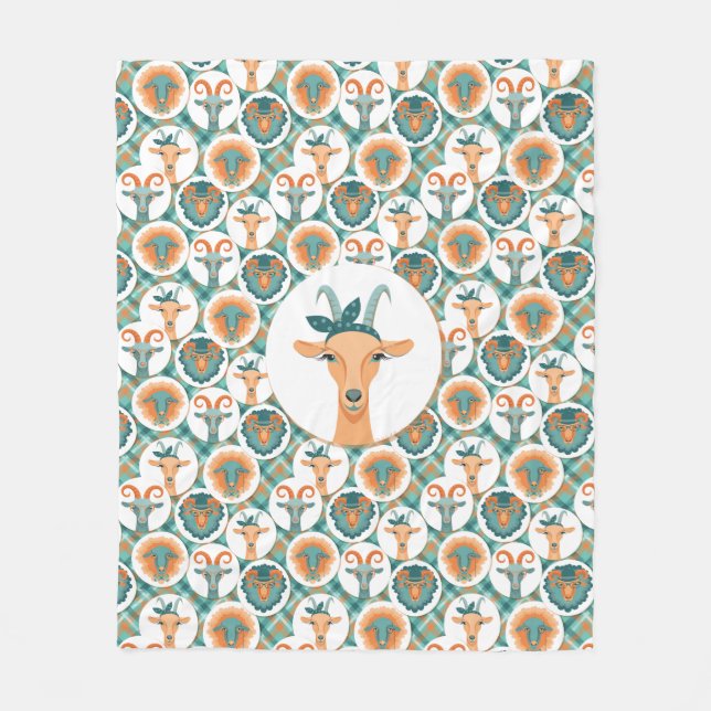 Hipster Ziegen | von TotallyGoatally™ Fleecedecke (Vorderseite)