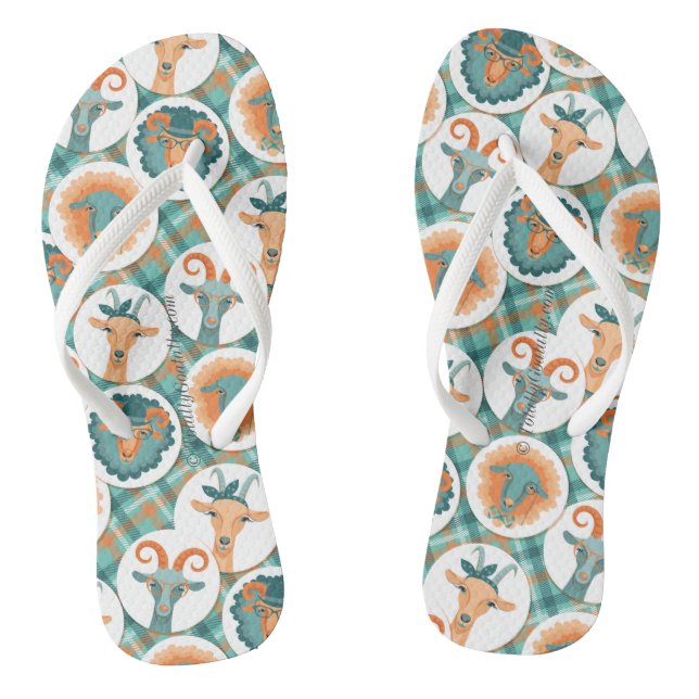 Hipster Ziegen | von TotallyGoatally™ Flip Flops (Fußbett)