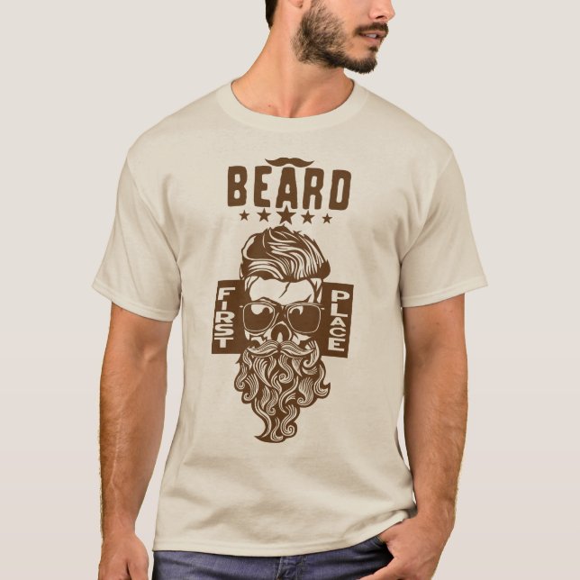 Hipster Zitat First Place Beard Ba T-Shirt (Vorderseite)