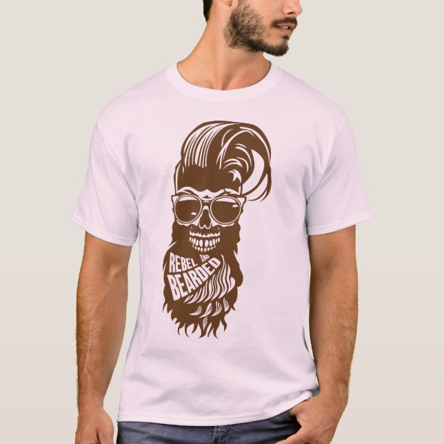 Hipster Zitat Rebel Bearded Bärte T-Shirt (Vorderseite)
