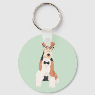 Hipstercooler Fox-Terrier-Draht-Hund für Schlüsselanhänger