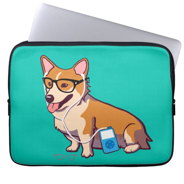 Hipstercorgi-Laptop-Hülse (ohne Text) Laptopschutzhülle (Vorderseite)