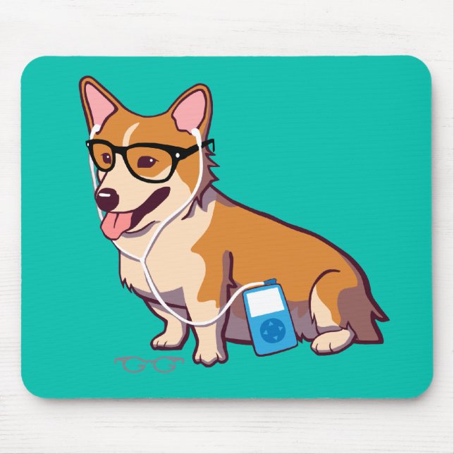 HipsterCorgi Mousepad (ohne Text) (Vorne)