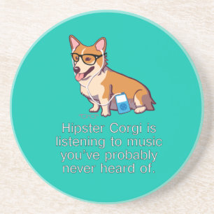 Hipstercorgi-Untersetzer Sandstein Untersetzer