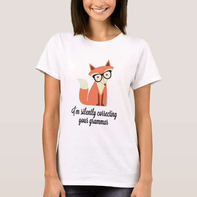 Hipsterfox-Grammatik T-Shirt (Vorderseite)