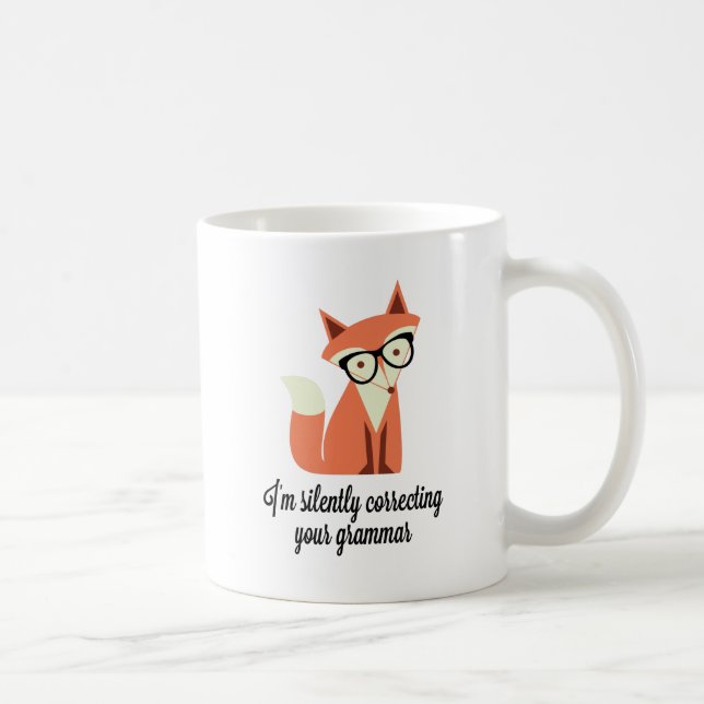 Hipsterfox-Grammatik Tasse (Rechts)