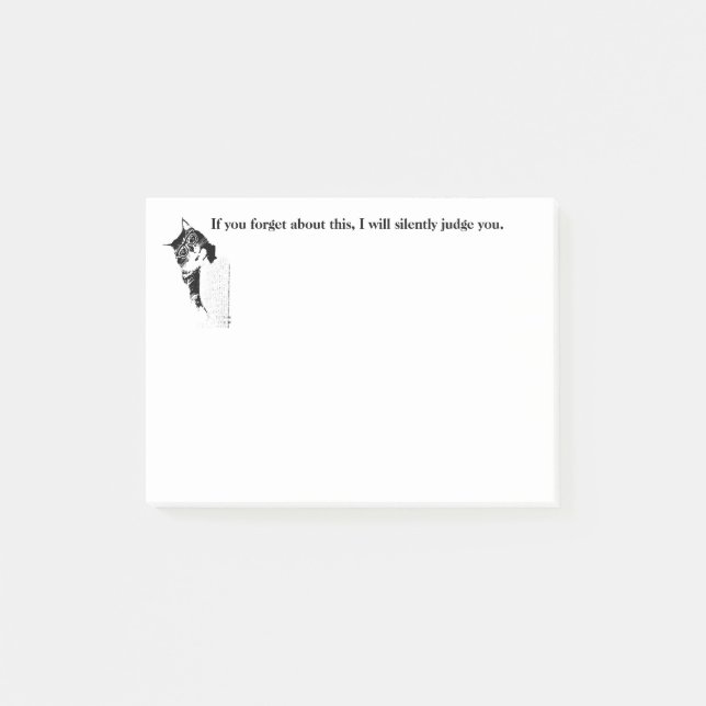 HipsterKitty beurteilt Sie Post-it Klebezettel (Vorderseite)