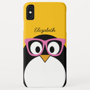 HipsterPenguin - niedliches Cartoon-Gelb-Rosa Case-Mate iPhone Hülle