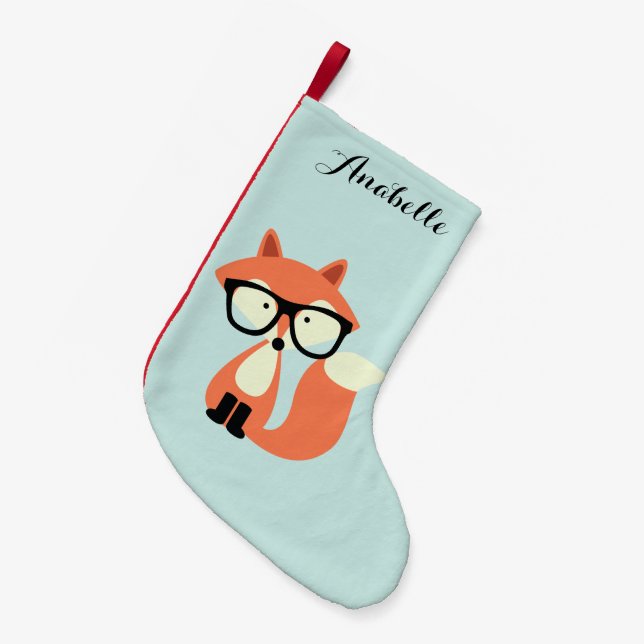 Hipsterroter Fox Kleiner Weihnachtsstrumpf (Vorderansicht (hängend))