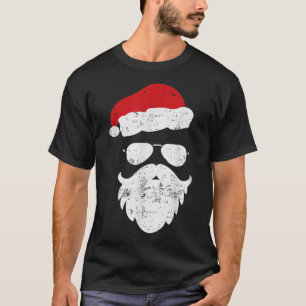 Hipsters Santa Beard Aviator Sonnenbrille Xmas Chr T-Shirt