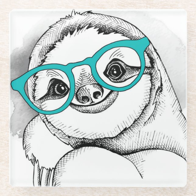 HipsterSloth Glasuntersetzer (Vorderseite)