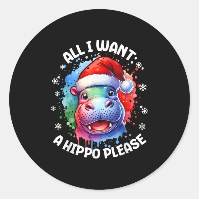 Hiptamus Christmas Angesagt Lover Xmas Hiptamus Runder Aufkleber (Vorderseite)