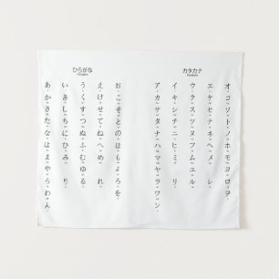 Hiragana Katakana lernt japanische Charaktere Wandteppich