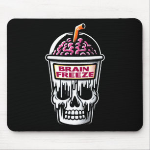 Hirn gefroren Totenkopf Gruseliger Halloween-Geträ Mousepad