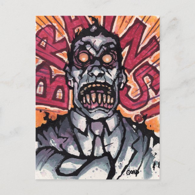 Hirn! Postkarte - Los! (Vorderseite)