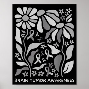 Hirn-Tumor-Bewusstsein tragen Sie im Mai grau star Poster